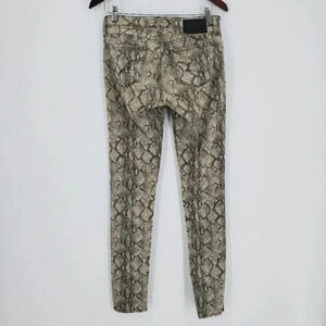Big Star 1974 Alex Mid Rise Snakeskin Skinny Jeans Size 28